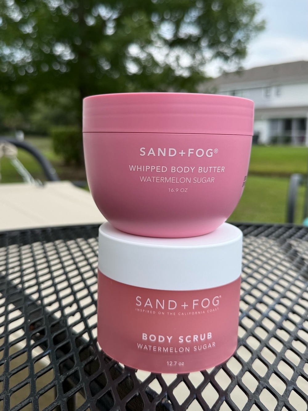 Sand + Fog Watermelon Sugar Body Care Set Whipped Body Butter & Body Scrub New